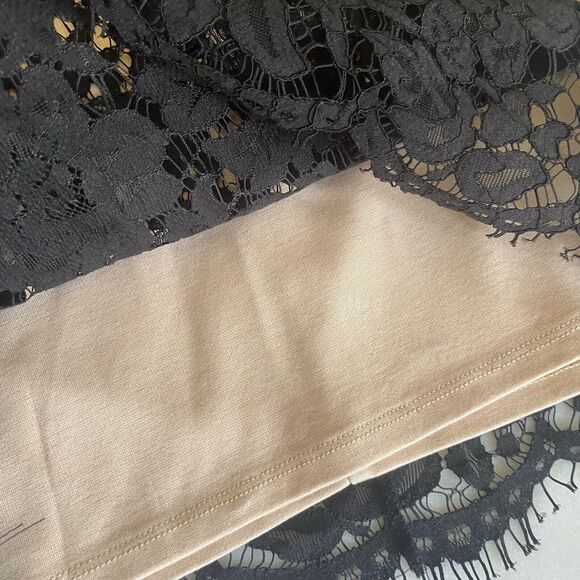 ASTR The Label Black & Nude Lace Overlay Sleeveless Mini Dress Size S Small NWOT - Picture 3 of 13